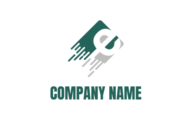 Letter E logo icon inside credit card with lines | Logo Template by ...