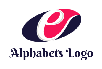 Letter E logo icon inside oval