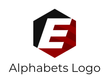Design a Letter E logo inside polygon shape