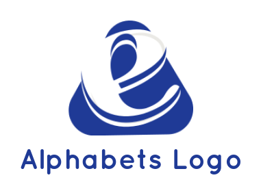 Letter E logo maker inside triangle