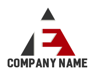 alphabet logo negative space E in triangle