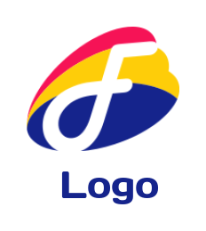 Make a Letter F logo in colorful circles