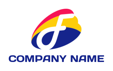 Make a Letter F logo in colorful circles