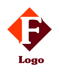 Make a Letter F logo in diamond shape