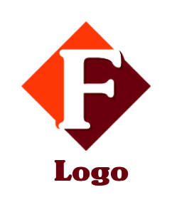 Make a Letter F logo in diamond shape