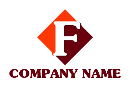 Make a Letter F logo in diamond shape