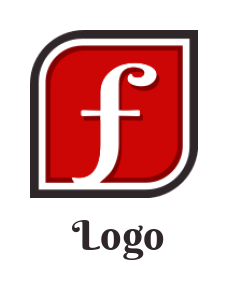 Create a Letter F logo in square shape