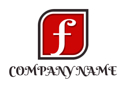 Create a Letter F logo in square shape