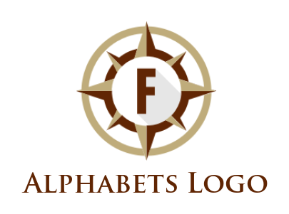 Create a Letter F logo inside compass and circle
