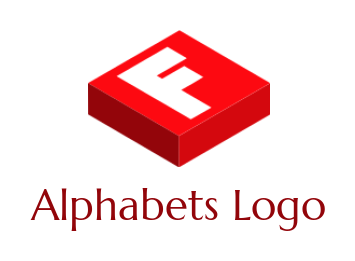 Letter F logo icon merged with 3D box