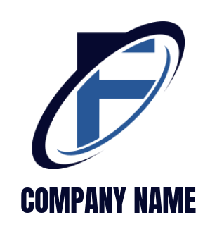 Letter F logo icon swoosh forming letter F