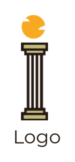 Letter I logo online forming law pillar with sun