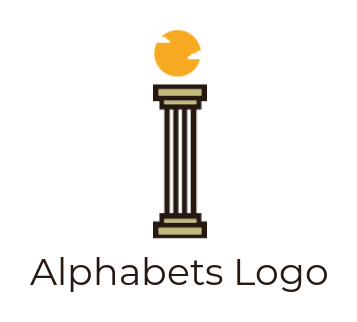 Letter I logo online forming law pillar with sun