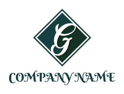 Make a Letter G logo in diamond shape