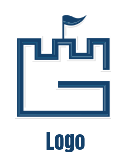 Create a Letter G logo forming castle