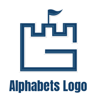 Create a Letter G logo forming castle