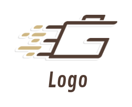 Letter G logo forming briefcase with lines