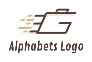 Letter G logo forming briefcase with lines