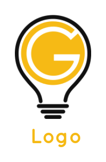 Create a Letter G logo light bulb line art in G