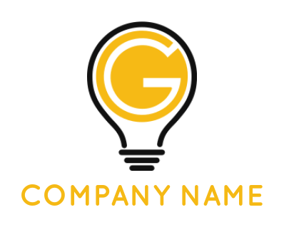 Create a Letter G logo light bulb line art in G