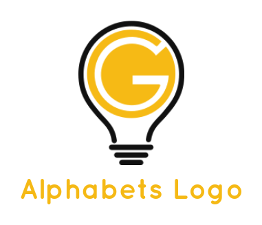 Create a Letter G logo light bulb line art in G