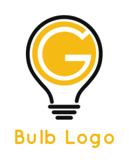 Create a Letter G logo light bulb line art in G