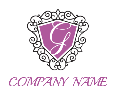 Design a Letter G logo shield with ornament in G