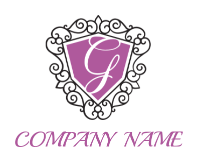 Design a Letter G logo shield with ornament in G