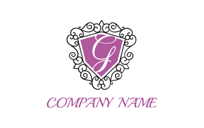 Design a Letter G logo letter g inside ornamental shield 