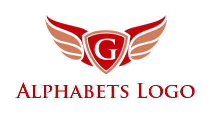 create a Letter G logo in shield with wings