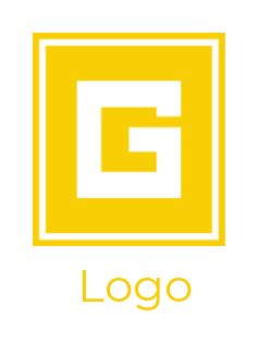 Make a Letter G logo inside yellow square