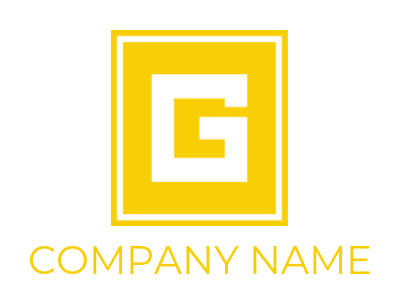 Make a Letter G logo inside yellow square