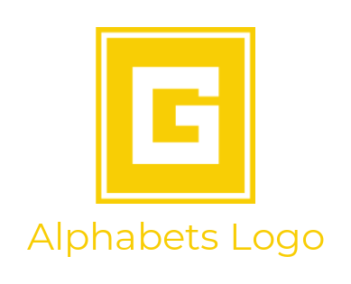 Make a Letter G logo inside yellow square