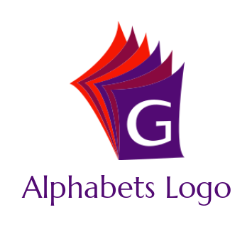 Letter G logo maker merged with papers