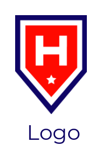 letter h and star inside the shield