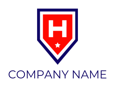 Design a Letter H logo with star inside shield