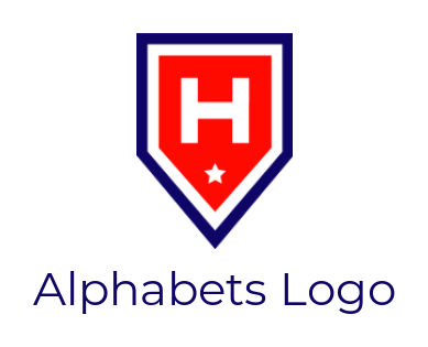 Design a Letter H logo with star inside shield