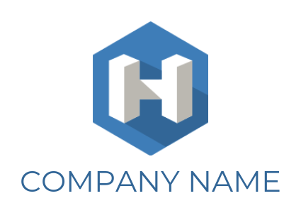 Letter H logo icon inside a polygon