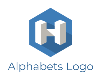 Letter H logo icon inside a polygon