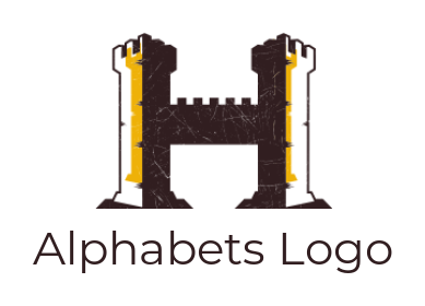 Letter H logo template forming castle