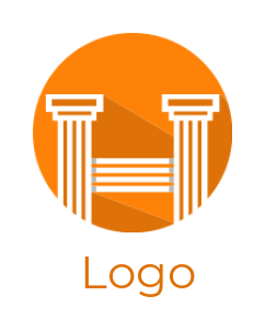 alphabets logo Greek pillar forming Letter H