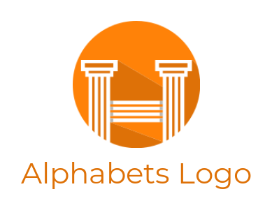alphabets logo Greek pillar forming Letter H
