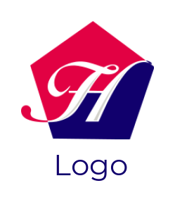 Letter H logo in front of pentagon shape