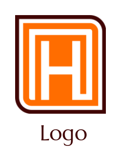 Design a Letter H logo with rounded square