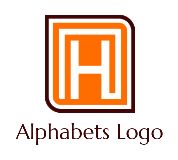 Design a Letter H logo with rounded square