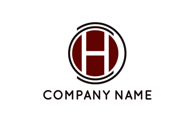 Letter H logo icon in semi circles