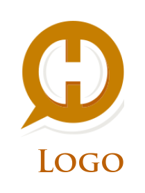 Design a Letter H logo inside the chat bubble