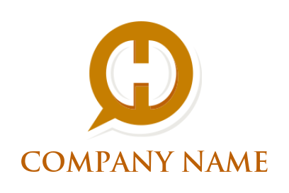 Design a Letter H logo inside the chat bubble