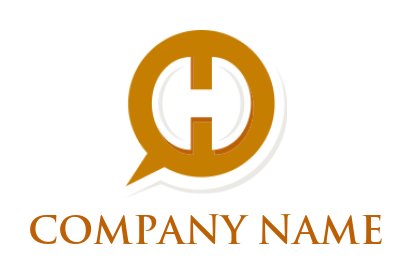 Design a Letter H logo inside the chat bubble