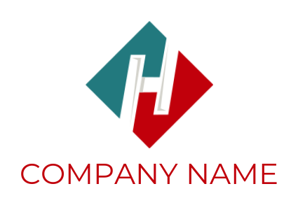 Letter H logo merged with rhombus shape